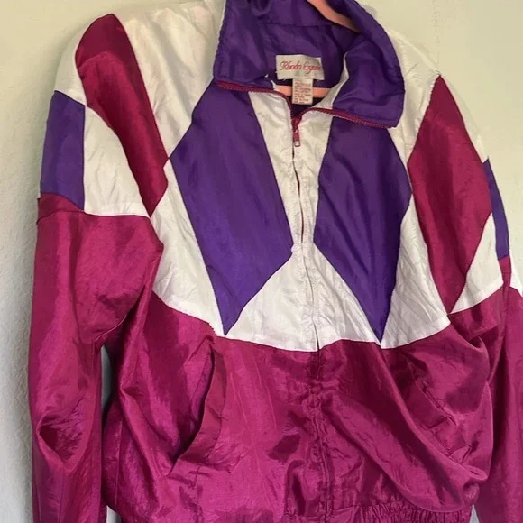 Vintage 80s Rhoda Lynne Windbreaker Jacket L - Picture 5 of 10